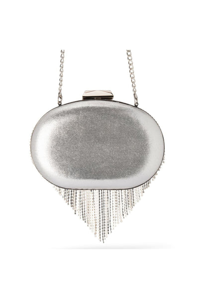 Bria Crystal Fringed Bag - Silver
