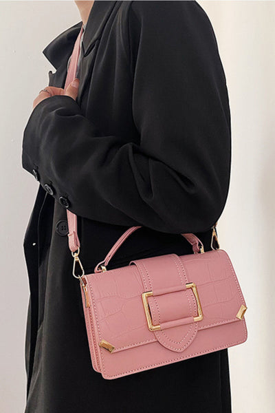 Buckle Crossbody Bag - Pink