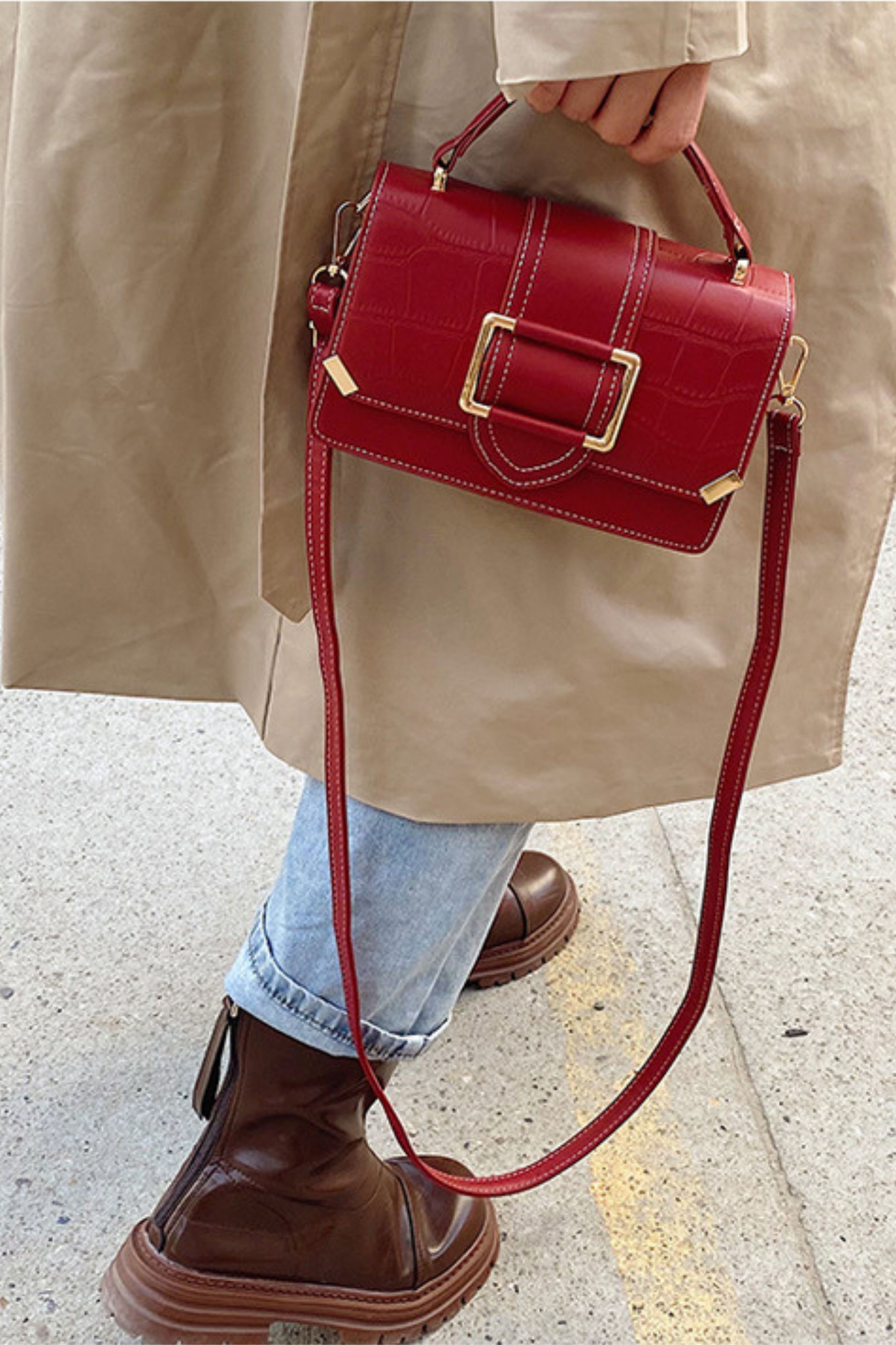 HANDBAGS ONLINE AUSTRALIA Buckle Crossbody Bag Red Smoke Mirrors Boutique