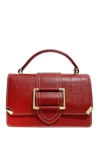Buckle Crossbody Bag - Red