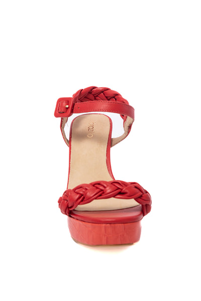Cami Platform Heels - Red and Orange Croc