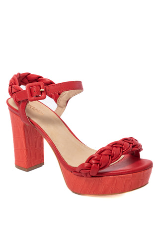 Cami Platform Heels - Red and Orange Croc