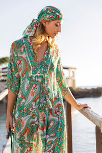 Caprera Kaftan - Turquoise Orange