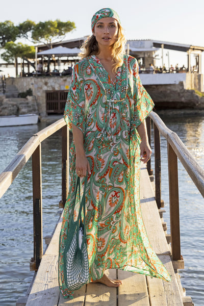 Caprera Kaftan - Turquoise Orange