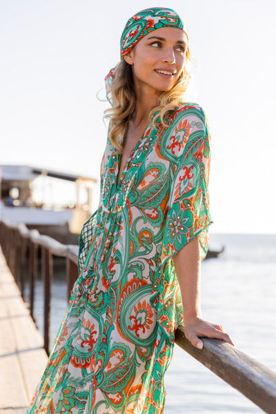 Caprera Kaftan - Turquoise Orange