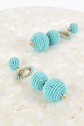 Capri Sun Bead Statement Earrings - Teal