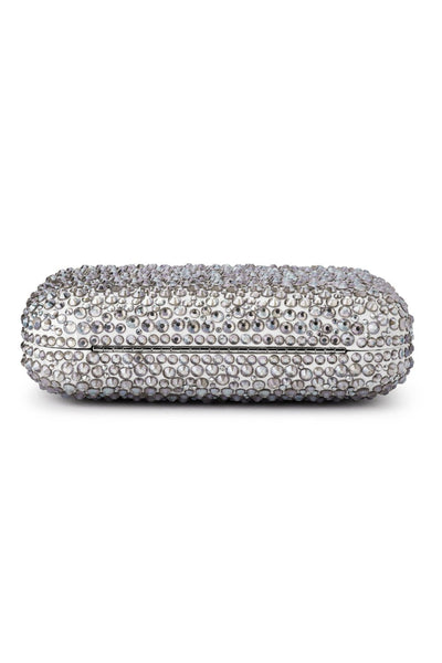 Casey Hot Fix Encrusted Crystal Clutch - Silver