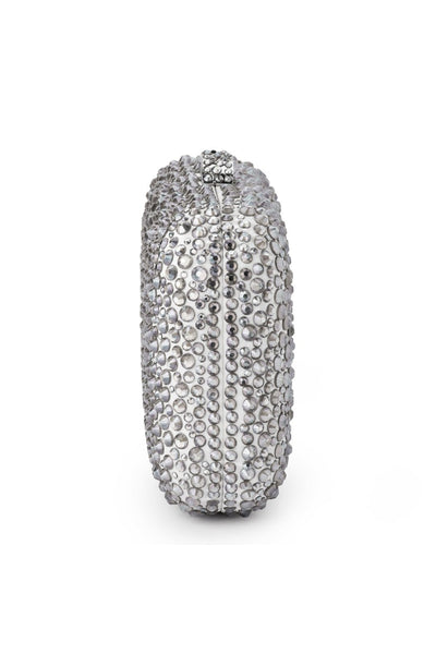 Casey Hot Fix Encrusted Crystal Clutch - Silver