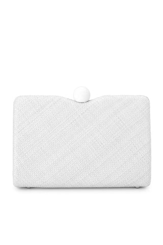 Cece Straw Weave Box Bag - White