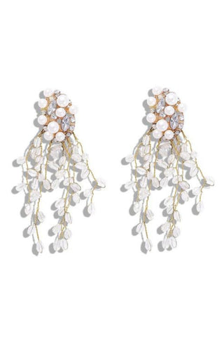 Celine Crystal and Pearl Cluster Earring