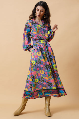 Cheetah Midi Skirt - Purple