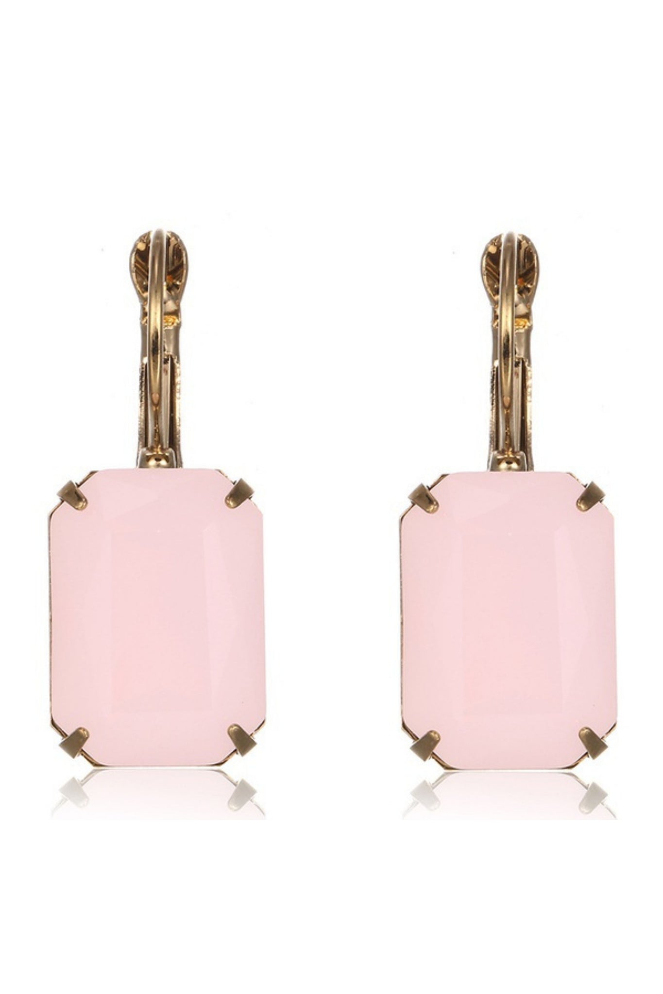 Clare Crystal Drop Earring - Opaque Pink