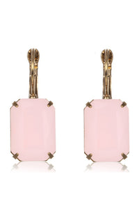 Clare Crystal Drop Earring - Opaque Pink