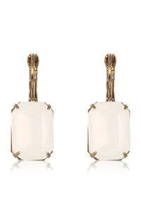 Clare Crystal Drop Earring - Opaque White