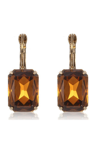 Clare Crystal Drop Earring - Sheer Amber