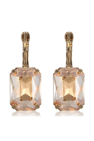 Clare Crystal Drop Earring - Sheer Champagne