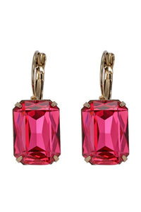 Clare Crystal Drop Earring - Sheer Red