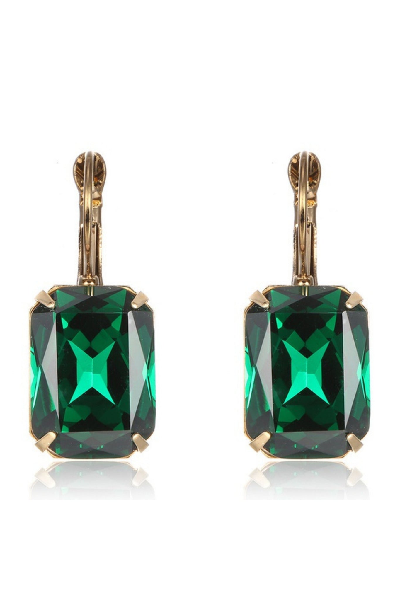 Clare Crystal Drop Earring - Sheer Emerald