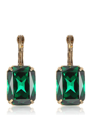 Clare Crystal Drop Earring - Sheer Emerald