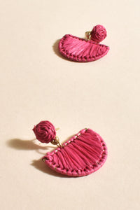 Crescent Drop Everyday Earrings - Hot Pink