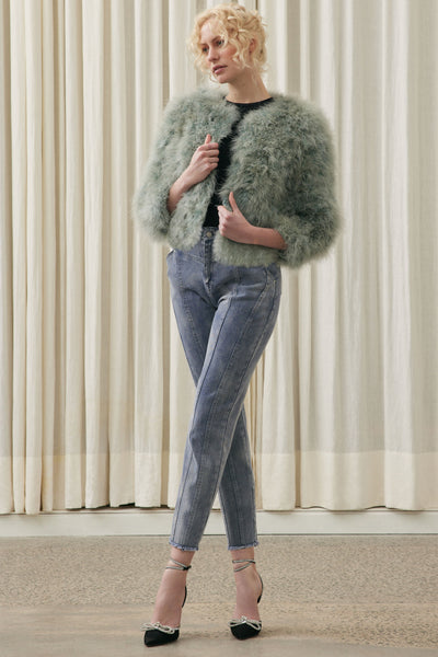 Dani Feather Jacket - Sage