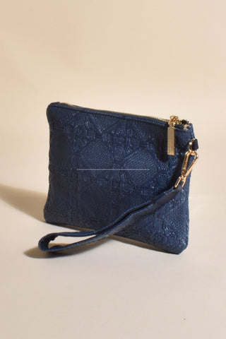 Delphine Weave Pouch - Navy