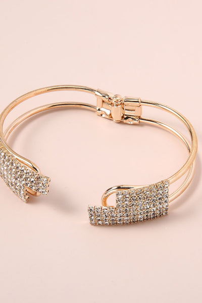 Diamante Cuff Bracelet - Silver