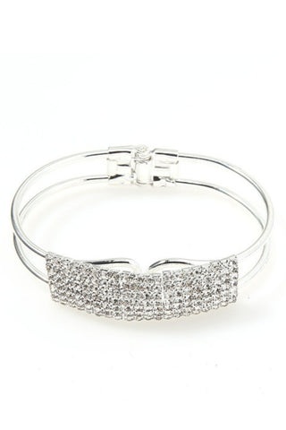 Diamante Cuff Bracelet - Silver