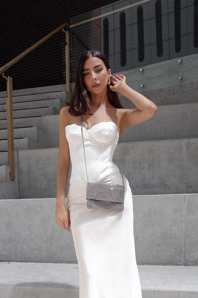 Dianna Soft Crystal Clutch - Black