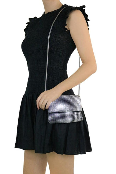 Dianna Soft Crystal Clutch - Black