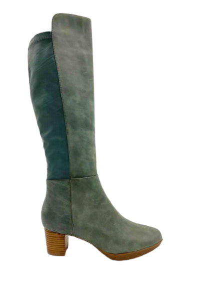 Prisone Knee High Boot - Forest Green Leather