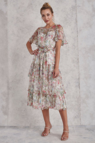 Doheny Silk Dress - Peacock Print