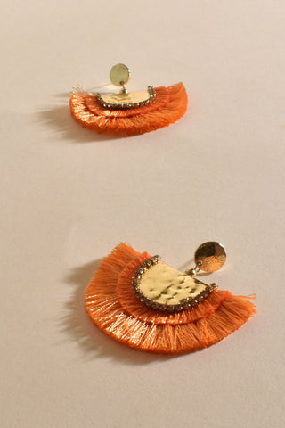 Double Layer Event Earrings - Orange