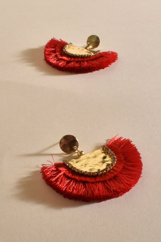 Double Layer Event Earrings - Red