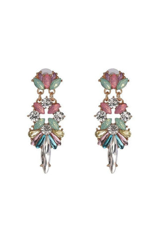 Edith Vintage Rhinestone Drop Earring - Pastel