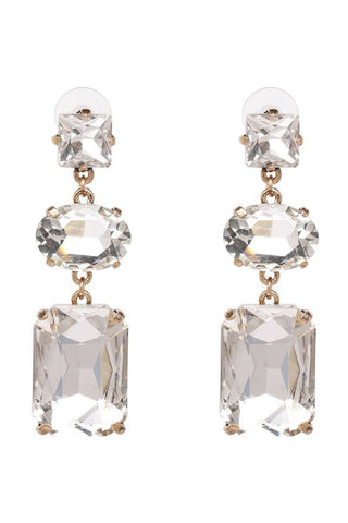 Emma Crystal Drop Earring - White