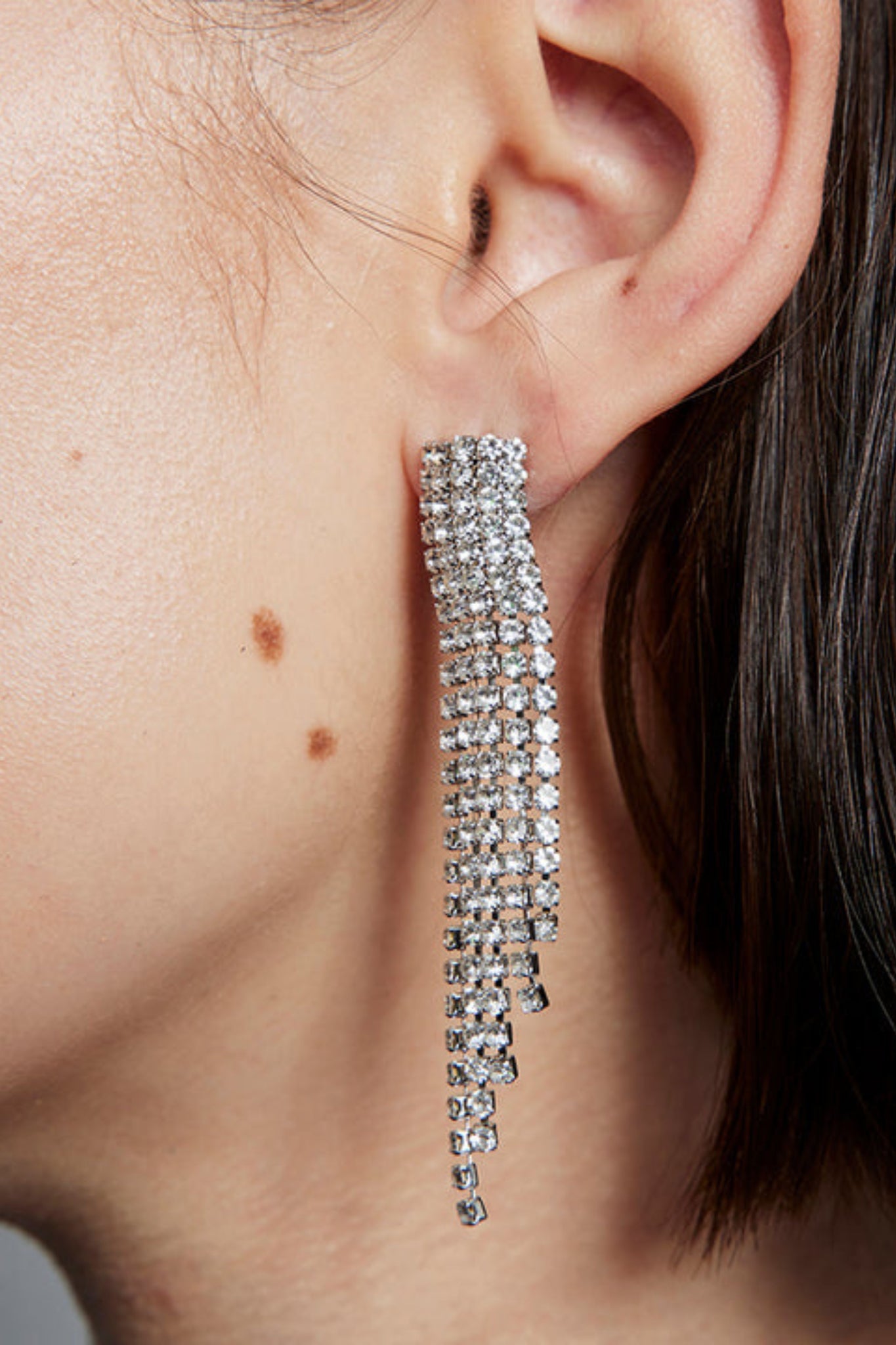 Etta Crystal Earrings - Silver