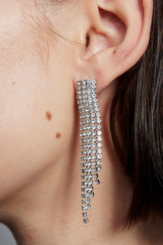 Etta Crystal Earrings - Silver