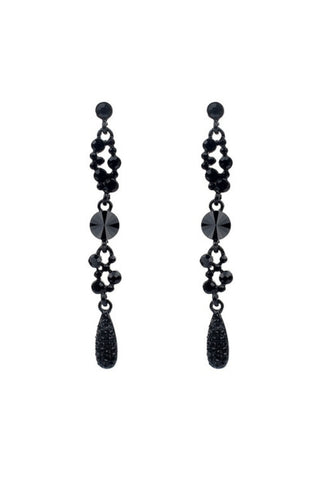 Eva Evening Drop Earring - Black