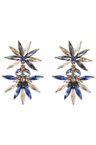 Evelyn Star Crystal Earring - Navy