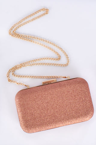 Everly Bar Top Structured Clutch - Orange Gold