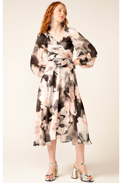 Finest Hour Wrap Dress - Dusty Rose Floral