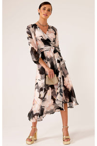 Finest Hour Wrap Dress - Dusty Rose Floral