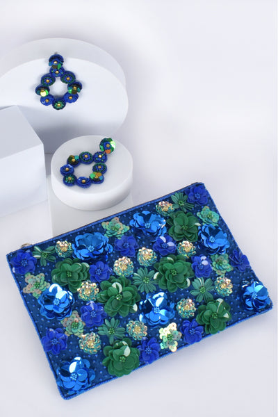 Flower Bomb Event Clutch - Blue Green