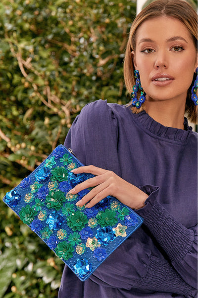 Flower Bomb Event Clutch - Blue Green