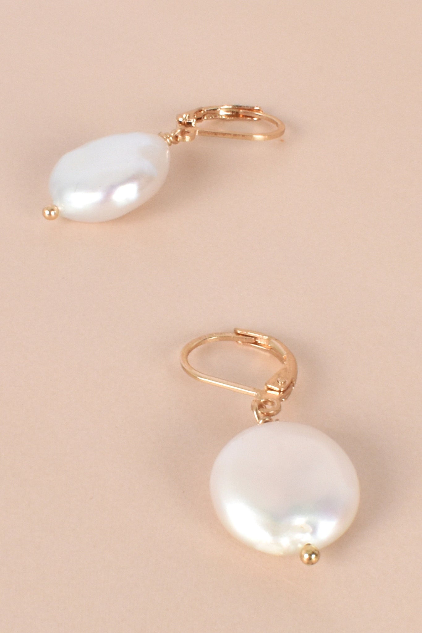 Fresh Water Pearl Hook Earrings - Gold