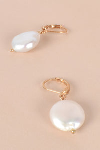 Fresh Water Pearl Hook Earrings - Gold