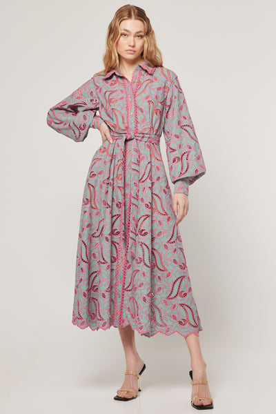 Genesis Shirt Dress - Teal Pink