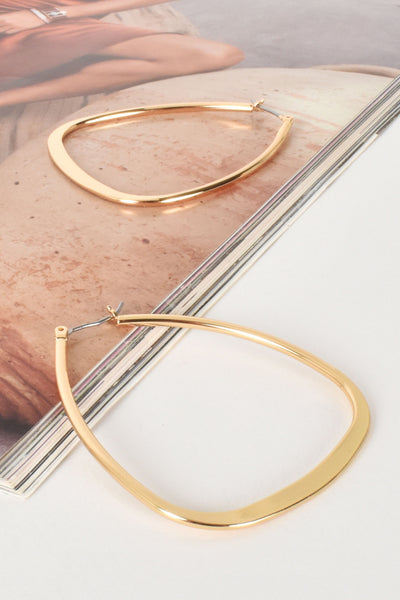 Geo Hinge Back Hoops - Gold