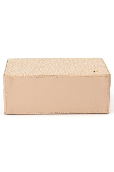 Georgia Straw Weave Top Handle Box Bag - Natural